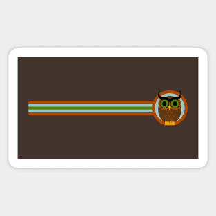 70s Style Owl Stripe Sticker